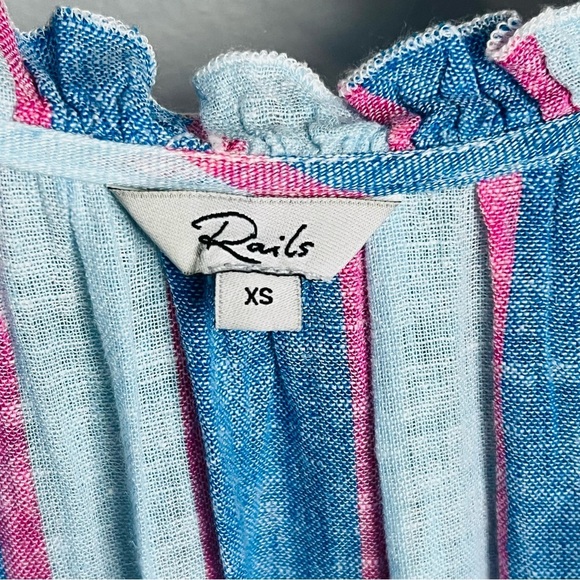 Rails Amellia dress in Kona Stripe Blue and Pink Midi Dress tiered style size xs - Picture 6 of 9